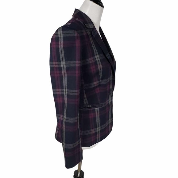 Express Plaid Blazer - Navy and Purple - Picture 3 of 10